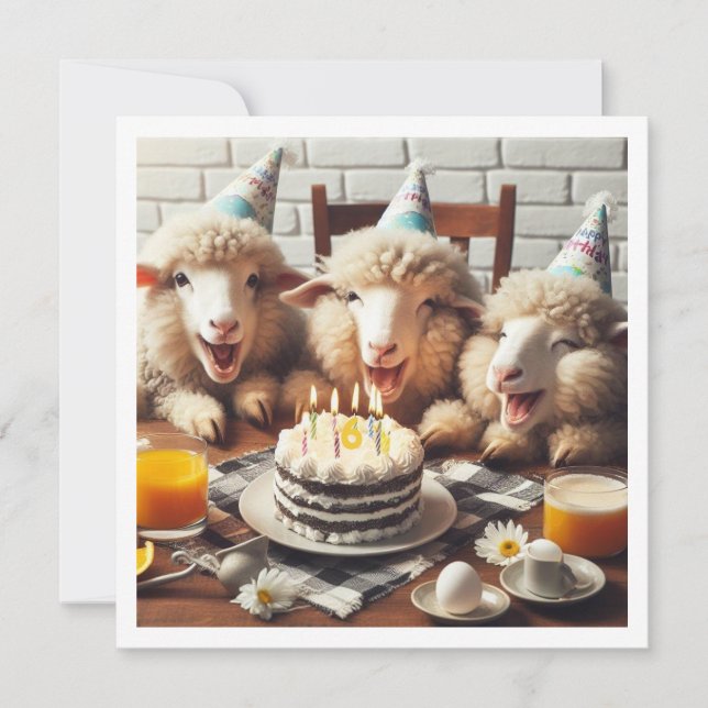Engraçado convite para o aniversário de ovelhas, a (Frente)