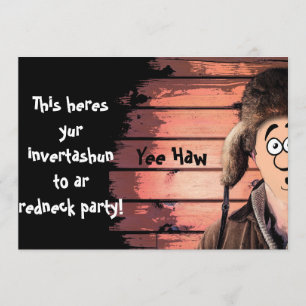 Engraçado Convite para Tema da Festa Redneck