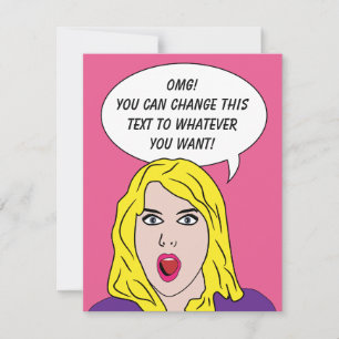 ENGRAÇADO convites personalizados da MULHER RETRO