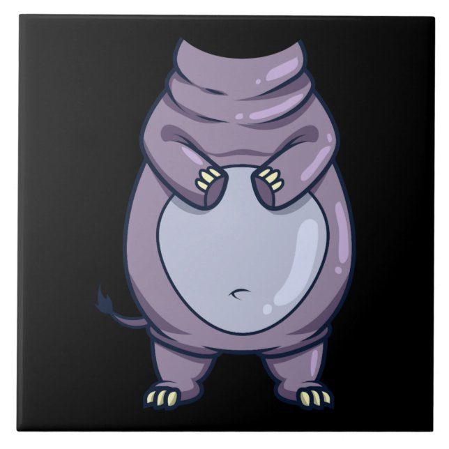 Engraçado Corpo Hippo Sem Cabeça Halloween Fumaça  (Frente)