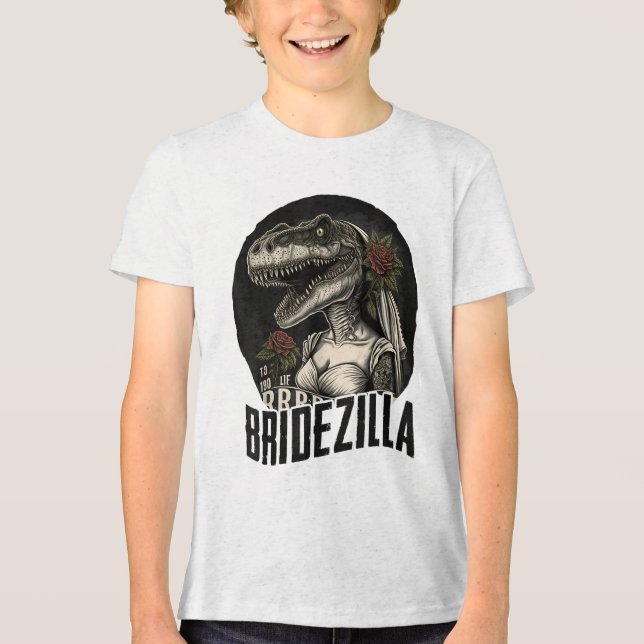 Engraçado Design de T-rex Bride, Bridezilla _1 (Frente)