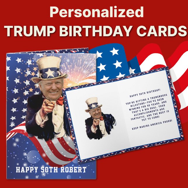 Engraçado DONALD TRUMP 50º Cartão de Aniversário (Personalized Funny DONALD TRUMP 50th Birthday Card)