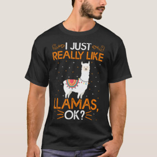 Engraçado, Eu Gosto Muito De Lhamas Ok, Camiseta C
