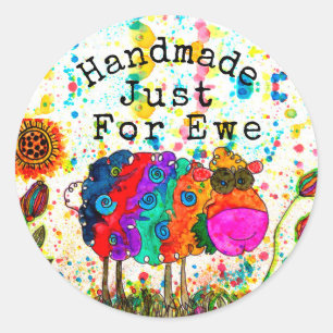 Engraçado feito à mão para os adesivos de ovelha