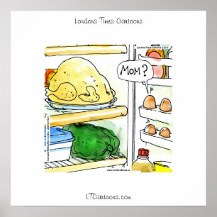 Engraçado Fridge Chicken Family Poster