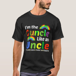 Engraçado Gay Tio Pride Cor Arco-Íris T Camisa
