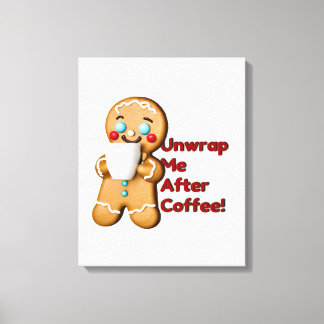 Engraçado Gingerpão Natal Café Canvas Parede