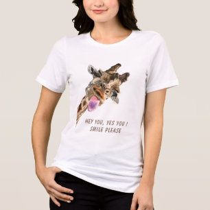 Engraçado Girafa Sorria Texto Personalizado