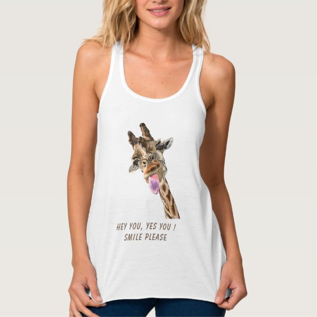 Engraçado Giraffe Tank Top (Frente)