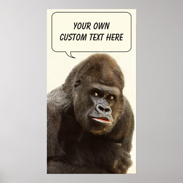 Engraçado Gorilla poster personalizado (Frente)