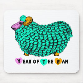 Engraçado Green Ram Chinês Ano Zodiac Mousepad