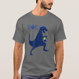 Engraçado Hanukkah Camisa Dinossauro Dreidel Dino 