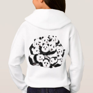 Engraçado Hoodie com Pandas Familiares Felizes
