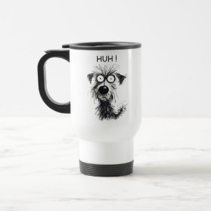 Engraçado HUH! Caneca de viagem de Desenho Cão par