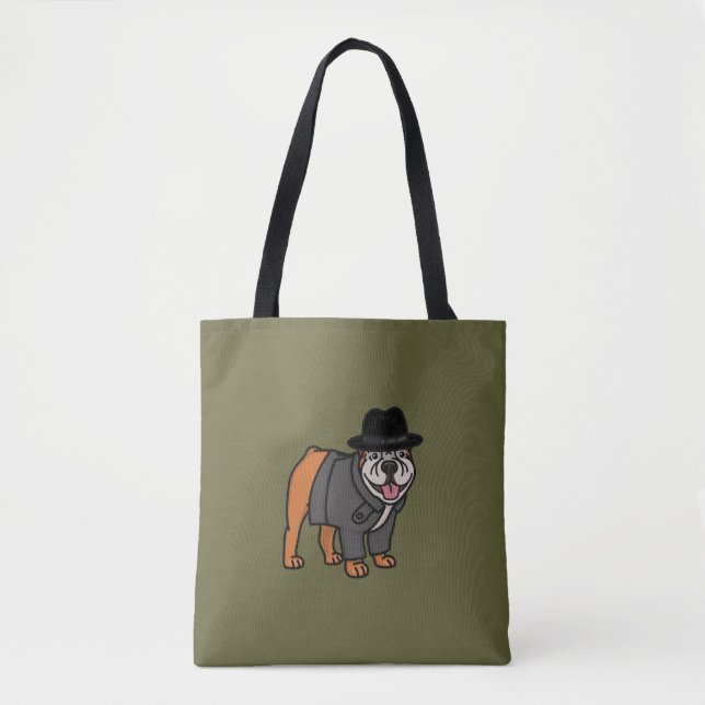 Engraçado Inglês Buldodetetive Tote Bag (Frente)