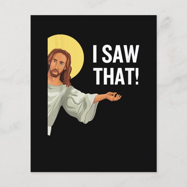 Engraçado Jesus Meme Eu Vi Que Christian Cote Deus (Frente)