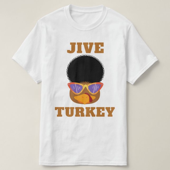 Engraçado Jive Turkey - Ação de Graças - Camisa Bá (Frente do Design)