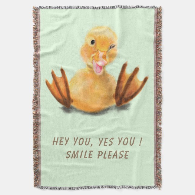 Engraçado Jogue cobertor com um pato amarelo feliz (Frente Vertical)