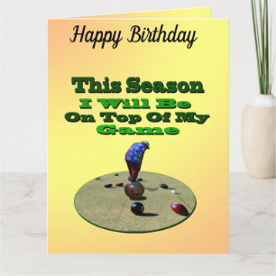 Engraçado Lawn Bowler, Grande Cartão de Anivers