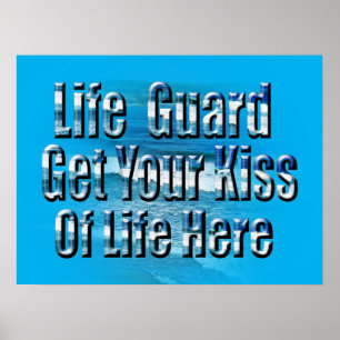 Engraçado Lifeguard Beija Aqui, Poster