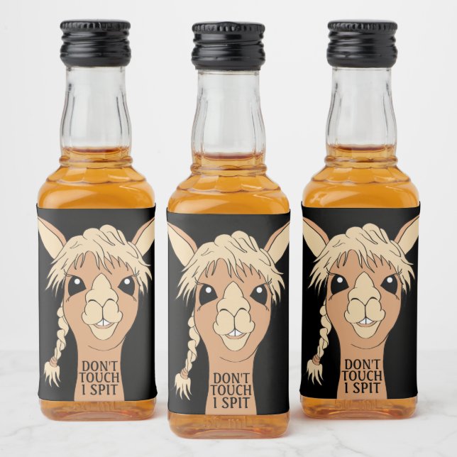 Engraçado Llama Não Toque Eu Cuspo (Garrafas)