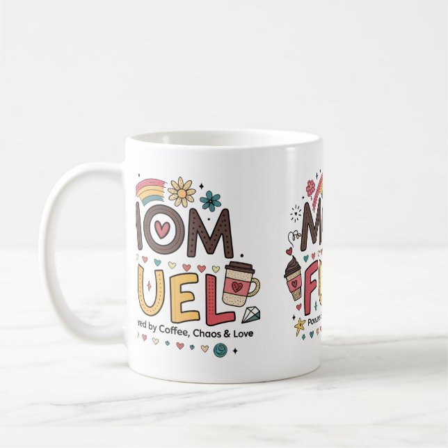 Engraçado Mãe Mug - Xícara de Café "Combustível Mã (Esquerda)