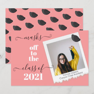 Engraçado Máscaras de Foto de Graduação Convite