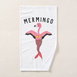 Engraçado Mermingo: Toalha de Mão Flamingo-Mermaid
