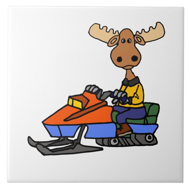 Engraçado Moose Snowmobily (Frente)