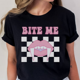 Engraçado Morde-Me Camisa Gótica