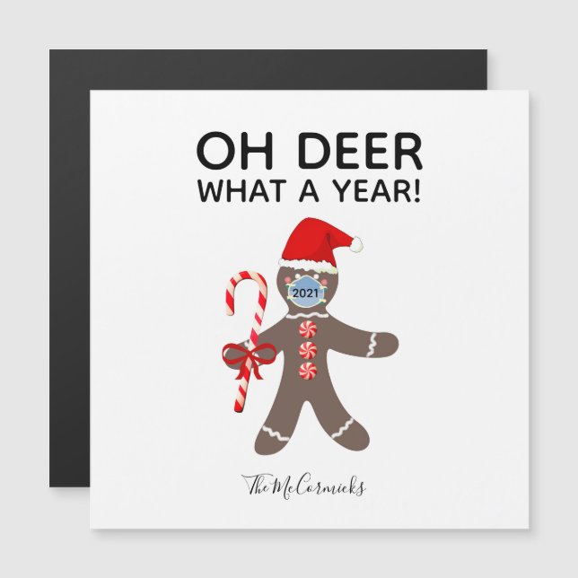 Engraçado Natal 2021 Face Mask Gingerpão Nome (Frente/Verso)