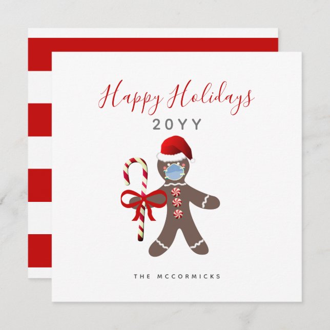 Engraçado Natal De 2022 Pão De Gengibre Na Máscara (Frente/Verso)