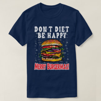 Engraçado Natal Hamburger, Camiseta Design de Home