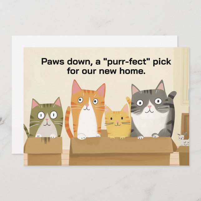 Engraçado Novo Anúncio de Movimentação de Casa (Frente/Verso)