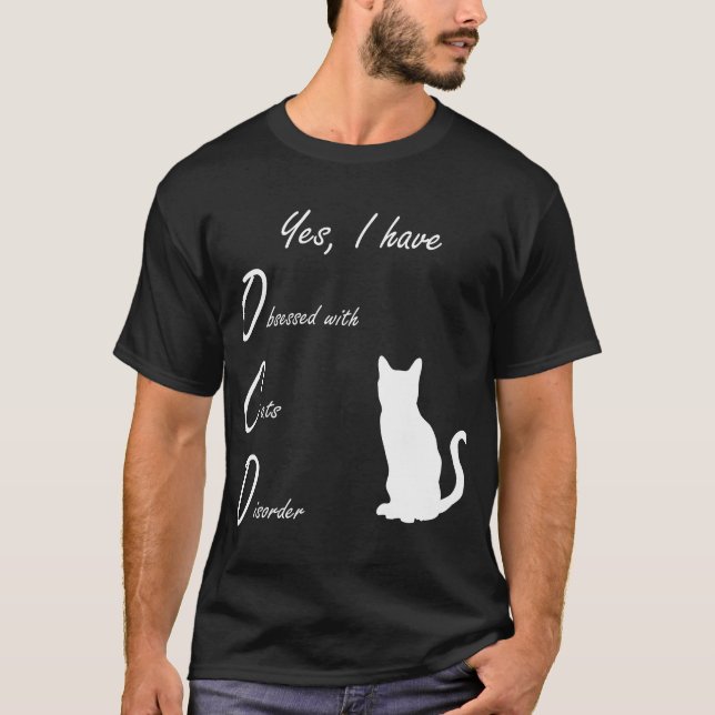 Engraçado Obcecado Com Camisa De Gatos (Frente)