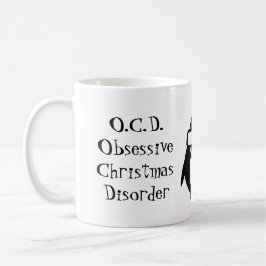 Engraçado OCD obsessivo transtorno de natal caneca