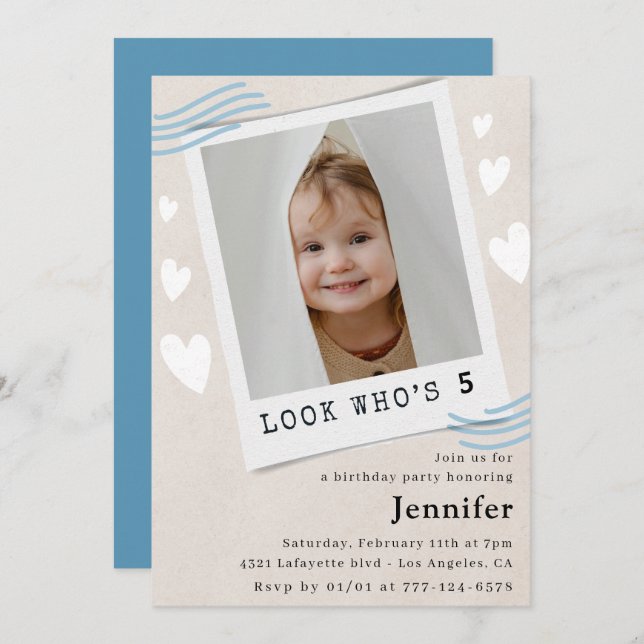 Engraçado Olha quem está fazendo convites para 5 (Frente/Verso)