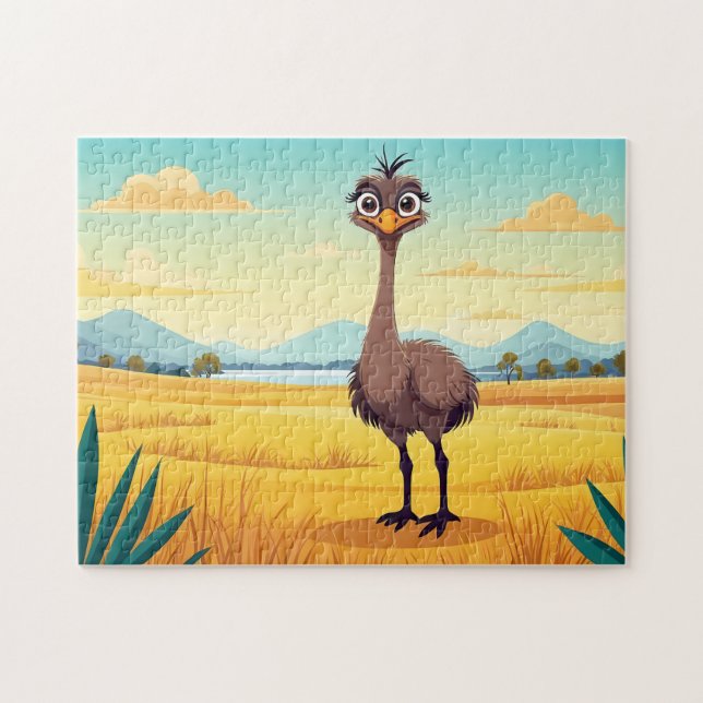 Engraçado Ostrich quebra-cabeça (Horizontal)
