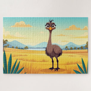Engraçado Ostrich quebra-cabeça