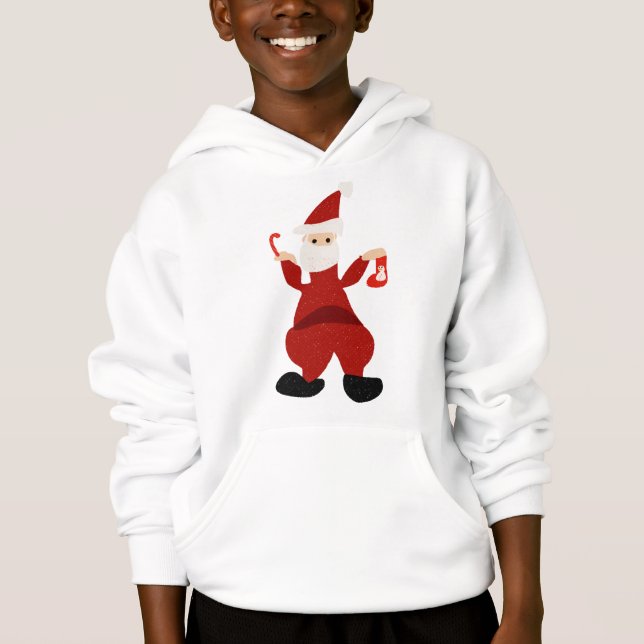 Engraçado Papai Noel Hoodie (Frente)