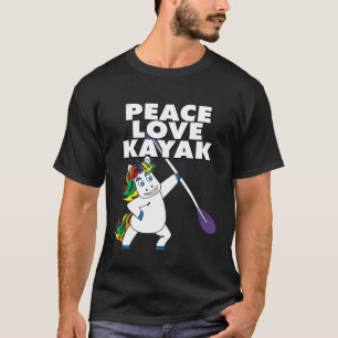 Engraçado Paz Amor Camisa Kayak T-Shirt Kayaking U