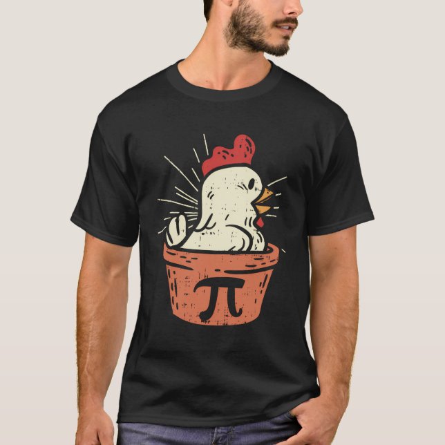 Engraçado Pote De Frango Pi De Camisa Longa De Cap (Frente)