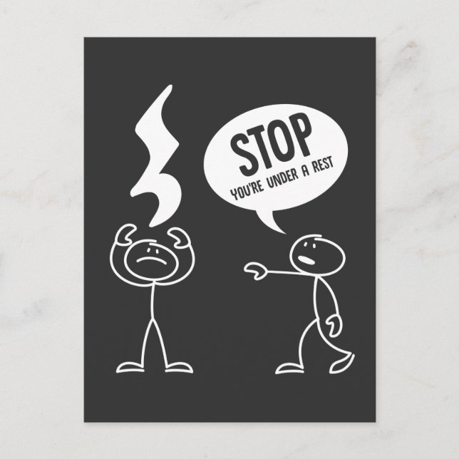 Engraçado Professor de Música Citação Rest Notas M (Frente)