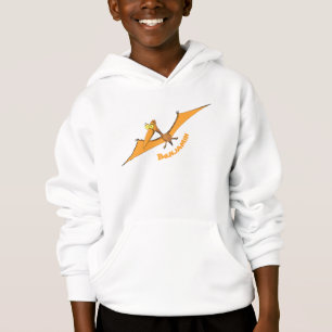 Engraçado pterodáctilo voador laranja desenho anim