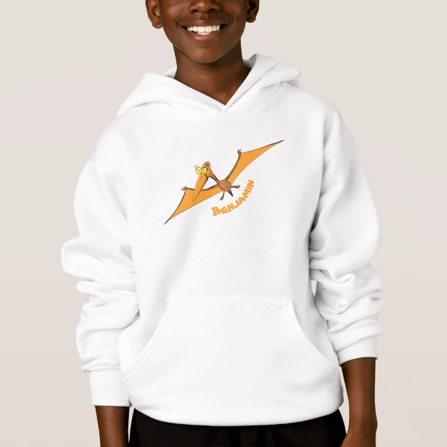 Engraçado pterodáctilo voador laranja desenho anim (Frente)