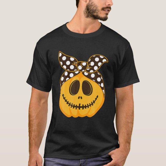 Engraçado Pumpkin Top Knot Figurume de Halloween (Frente)