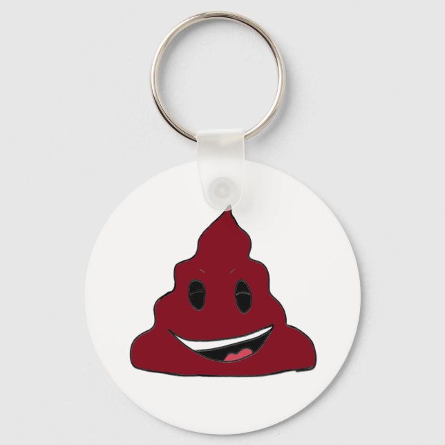 Engraçado Red Poop Emoji Chaveiro (Frente)