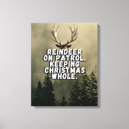 Engraçado Reindeer Canvas de Natal Wall Art