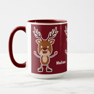 Engraçado Reindeer com canecas personalizadas