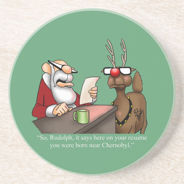 Engraçado Reindeer Humor Holiday Porta copos Prese (Frente)